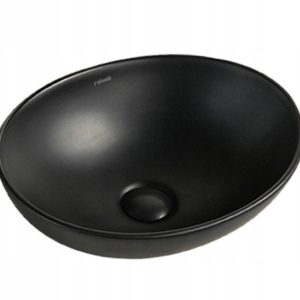 Umywalka nablatowa ceramiczna czarna matowa 41x33cm 372905 Umywalka nablatowa ceramiczna czarna matowa 41x33cm 372905