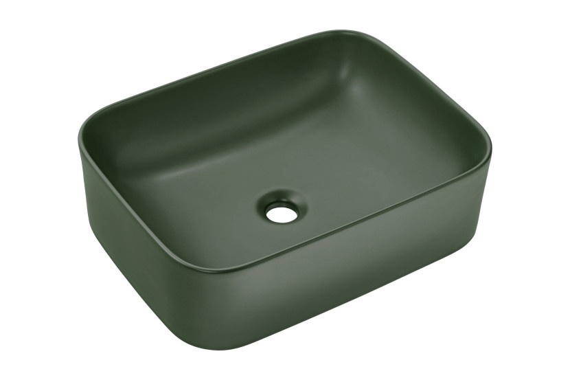 Umywalka nablatowa ceramiczna KAMA-MFG-50 Matowa Zieleń Lasu 50,5 cm 573704