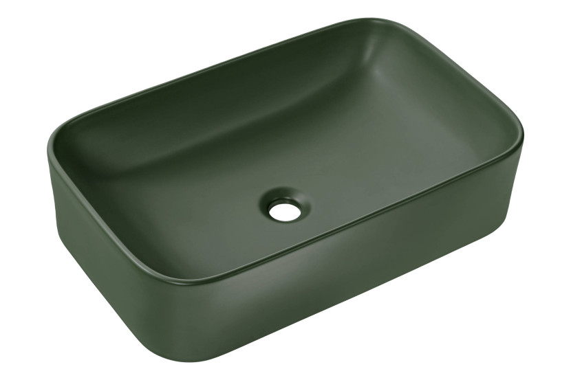 Umywalka nablatowa ceramiczna KAMA-MFG-60 Matowa Zieleń Lasu 61 cm 573708