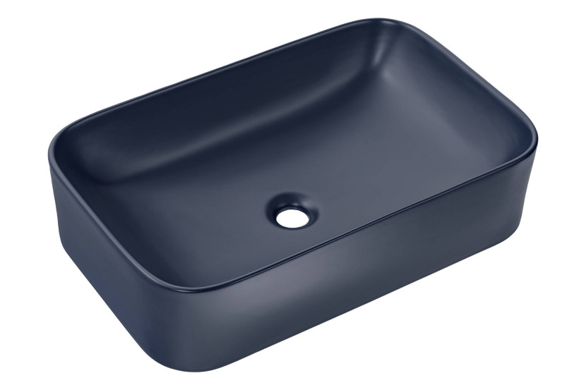 Umywalka nablatowa ceramiczna KAMA-MNB-60 Matowy Granatowy 61 cm 573698
