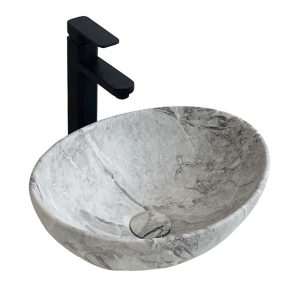 Umywalka nablatowa ceramiczna kamienna 42×34 cm Loft 414894 Umywalka nablatowa ceramiczna kamienna 42×34 cm Loft 414894