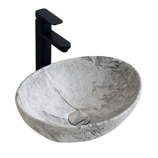 Umywalka nablatowa ceramiczna kamienna 42x34 cm Loft 414894