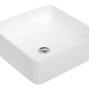 Umywalka Nablatowa Ceramiczna Kwadratowa Biała Pluto 373831 Umywalka Nablatowa Ceramiczna Kwadratowa Biała Pluto 373831