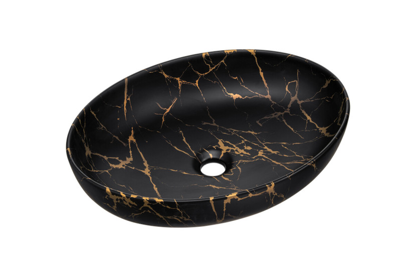 Umywalka nablatowa ceramiczna MONA-MB12 Czarny mat 52 cm 608760