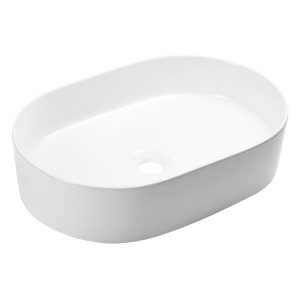 Umywalka Nablatowa Ceramiczna Owalna Biała DESNA VUD_6250 718097 Umywalka Nablatowa Ceramiczna Owalna Biała DESNA VUD_6250 718097