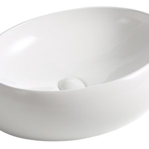 Umywalka Nablatowa Ceramiczna Owalna Biała Lavo 373823 Umywalka Nablatowa Ceramiczna Owalna Biała Lavo 373823