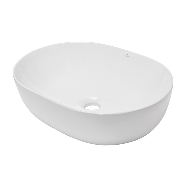 Umywalka Nablatowa Ceramiczna Owalna Biała Lomami 939853