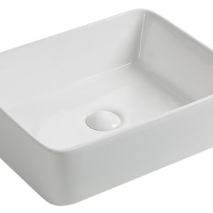 Umywalka Nablatowa Ceramiczna Prostokątna Biała Cook 373826 Umywalka Nablatowa Ceramiczna Prostokątna Biała Cook 373826