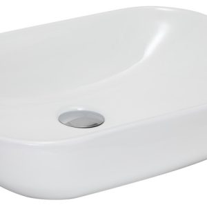 Umywalka Nablatowa Ceramiczna Prostokątna Biała Laguna 373817 Umywalka Nablatowa Ceramiczna Prostokątna Biała Laguna 373817