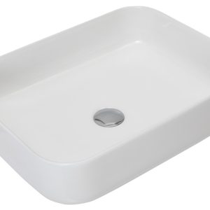Umywalka Nablatowa Ceramiczna Prostokątna Biała Modern 373834 Umywalka Nablatowa Ceramiczna Prostokątna Biała Modern 373834