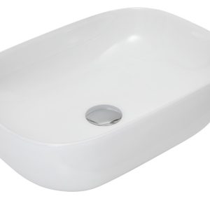 Umywalka Nablatowa Ceramiczna Prostokątna Biała Samar 373813 Umywalka Nablatowa Ceramiczna Prostokątna Biała Samar 373813