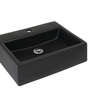 Umywalka Nablatowa Ceramiczna Prostokątna Czarna Mars 373808 Umywalka Nablatowa Ceramiczna Prostokątna Czarna Mars 373808