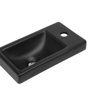Umywalka Nablatowa Ceramiczna Prostokątna Czarna Neptune 373821 Umywalka Nablatowa Ceramiczna Prostokątna Czarna Neptune 373821