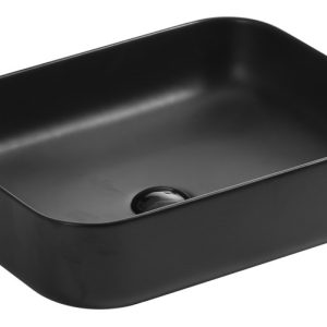 Umywalka Nablatowa Ceramiczna Prostokątna Czarna Quadro 373807 Umywalka Nablatowa Ceramiczna Prostokątna Czarna Quadro 373807