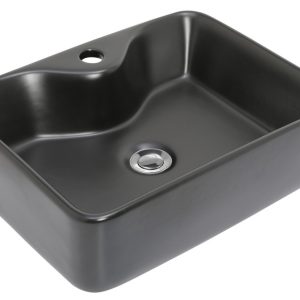 Umywalka Nablatowa Ceramiczna Prostokątna Czarna Uranus 373816 Umywalka Nablatowa Ceramiczna Prostokątna Czarna Uranus 373816