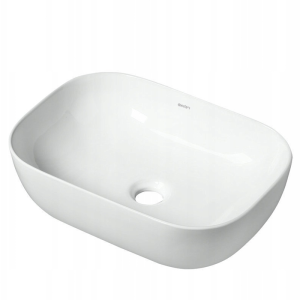 Umywalka nablatowa ceramiczna prostokątna stawiana na blat biała 46×33 cm 898749 Umywalka nablatowa ceramiczna prostokątna stawiana na blat biała 46×33 cm 898749