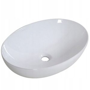 Umywalka nablatowa ceramiczna stawiana biała 42x34cm 372906 Umywalka nablatowa ceramiczna stawiana biała 42x34cm 372906
