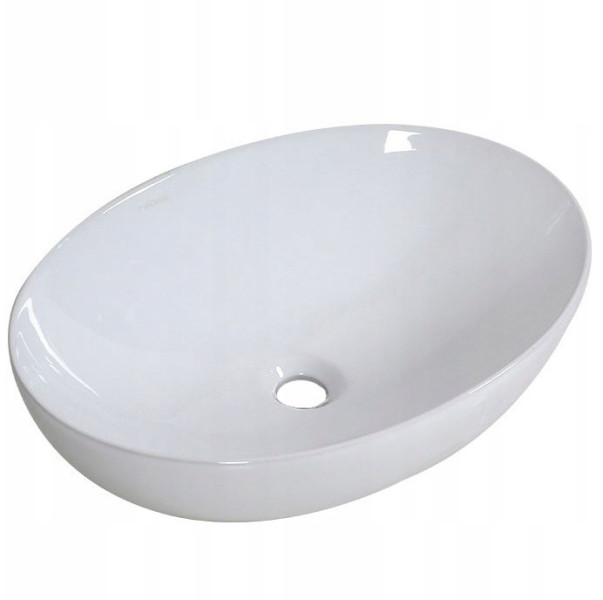 Umywalka nablatowa ceramiczna stawiana biała 42x34cm 372906
