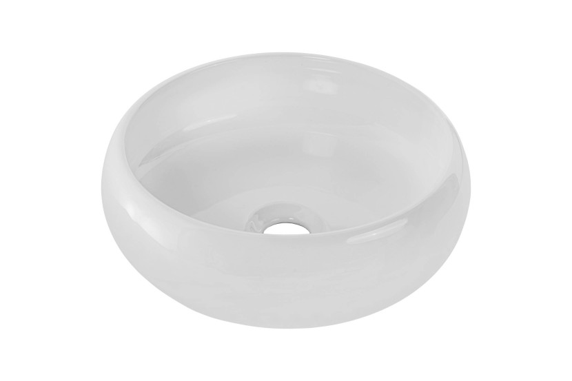 Umywalka nablatowa ceramiczna WIKI-SW Biały Połysk 36 cm 572090