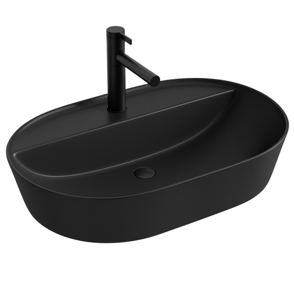 Umywalka nablatowa czarna 60 cm 710322