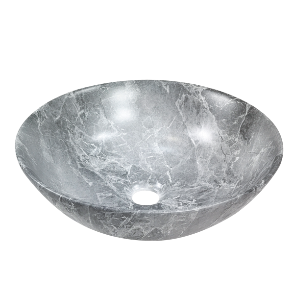 Umywalka nablatowa Invena DOKOS 39,5 cm efekt marmuru szary 348755