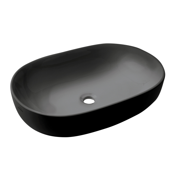 Umywalka Nablatowa Korfu Invena Trend 60 Cm Owalna Czarny 247896