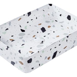 Umywalka nablatowa lastryko biała 61 x 35 cm 306914 Umywalka nablatowa lastryko biała 61 x 35 cm 306914