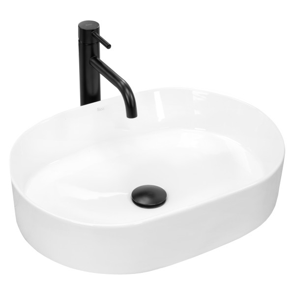 Umywalka Nablatowa Nadia 50Cm Biała Owalna - Rea 88651