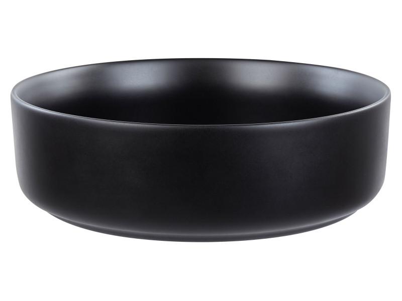 Umywalka nablatowa okrągła 36 cm czarna 306921