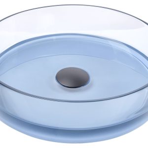 Umywalka nablatowa okrągła 36 cm niebieska 537450 Umywalka nablatowa okrągła 36 cm niebieska 537450