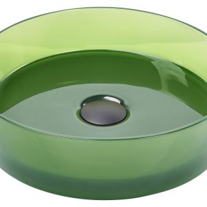 Umywalka nablatowa okrągła 36 cm zielona 537452 Umywalka nablatowa okrągła 36 cm zielona 537452