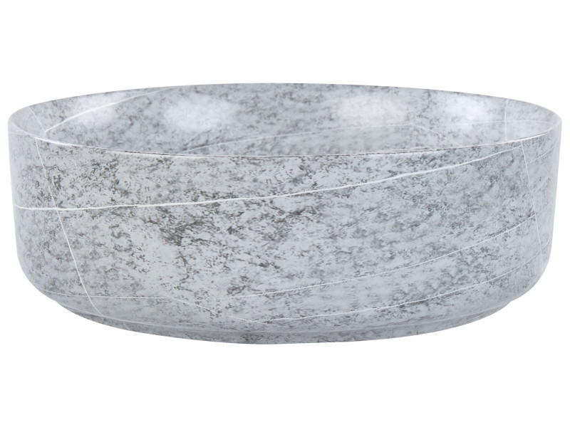 Umywalka nablatowa okrągła 37 cm szara 306561