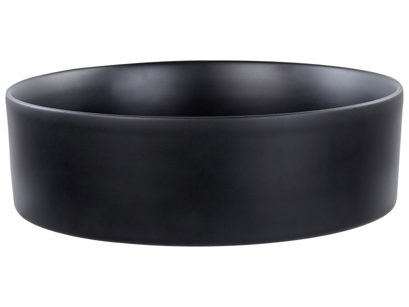 Umywalka nablatowa okrągła 40 cm czarna 306555