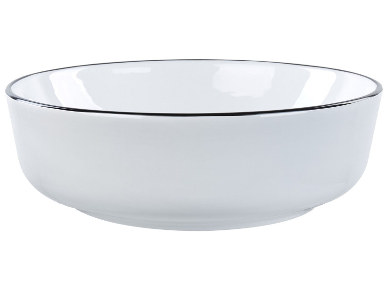 Umywalka nablatowa okrągła 42 cm biała 306928