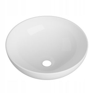 Umywalka nablatowa okrągła biała ceramiczna na blat Alba 346086 Umywalka nablatowa okrągła biała ceramiczna na blat Alba 346086