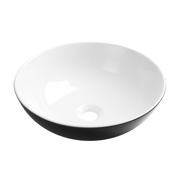 Umywalka Nablatowa okrągła Invena Tinos Trend 39,5 cm, czarn 338545