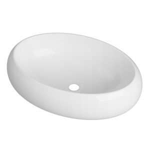 Umywalka nablatowa owalna biała ceramiczna na blat Ovelo 346080