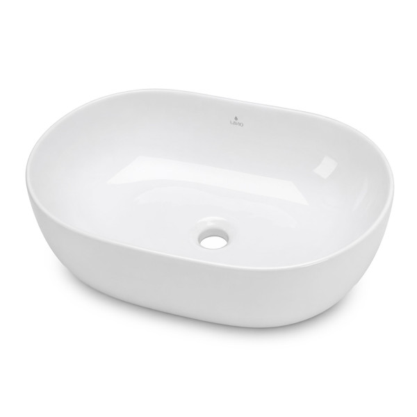 Umywalka nablatowa owalna ELIPSE ceramiczna 49 cm Biała 1051238