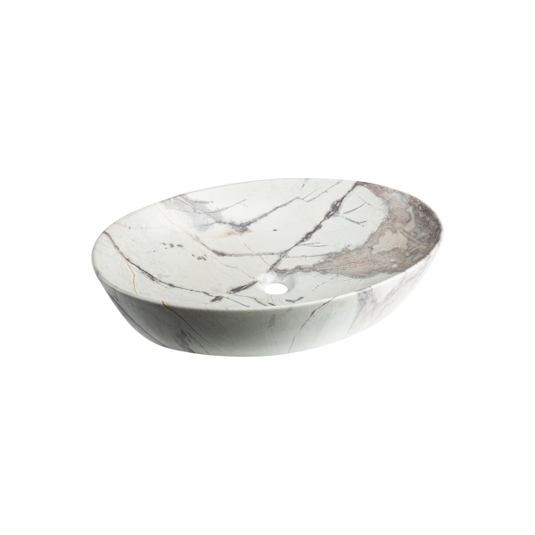 Umywalka Nablatowa owalna Invena KAFE Trend 61 cm e.marmuru 338544