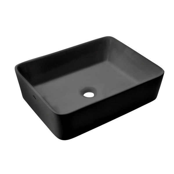 Umywalka Nablatowa Paros Invena 48 Cm Prostokątna, Czarna 224948