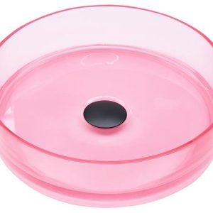 Umywalka nablatowa półprzezroczysta różowa 36 cm 781880 Umywalka nablatowa półprzezroczysta różowa 36 cm 781880