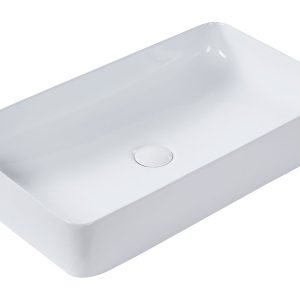 Umywalka nablatowa prostokątna biała 61 x 35 cm 307079 Umywalka nablatowa prostokątna biała 61 x 35 cm 307079