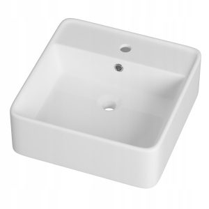 Umywalka nablatowa prostokątna ceramiczna biała Tera 346083 Umywalka nablatowa prostokątna ceramiczna biała Tera 346083