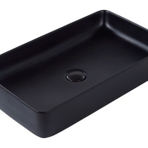 Umywalka nablatowa prostokątna czarna 61 x 35 cm 306920 Umywalka nablatowa prostokątna czarna 61 x 35 cm 306920