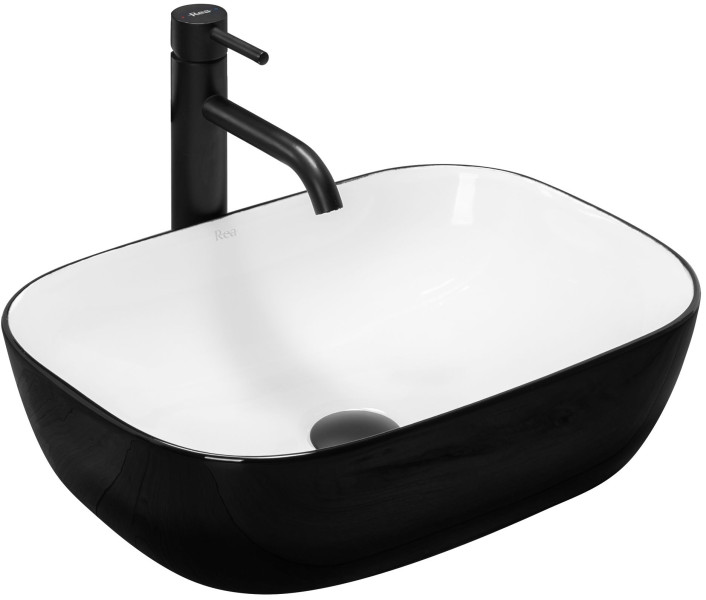 Umywalka nablatowa Rea Belinda Black/White 88642