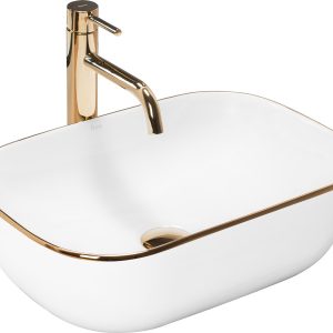 Umywalka Nablatowa Rea Belinda Gold Edge – Rea 145698 Umywalka Nablatowa Rea Belinda Gold Edge – Rea 145698