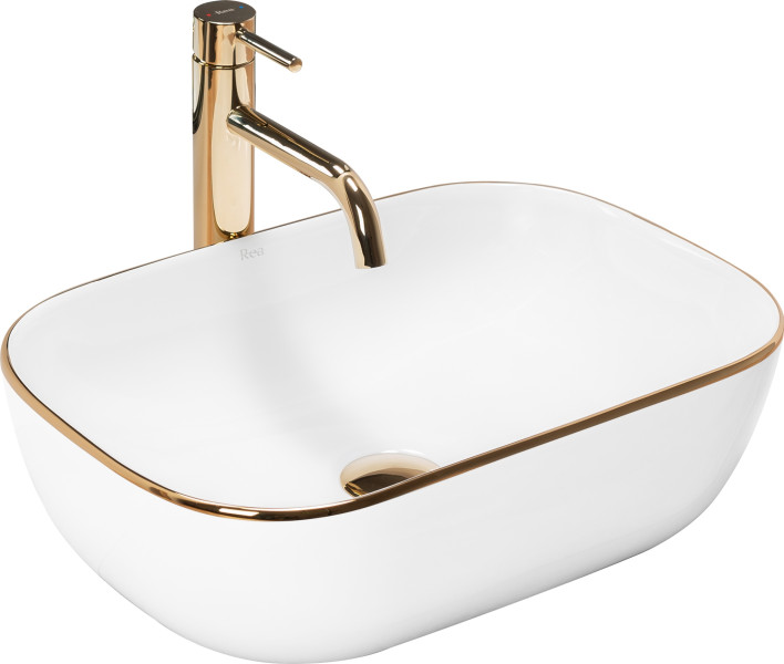 Umywalka Nablatowa Rea Belinda Gold Edge - Rea 145698