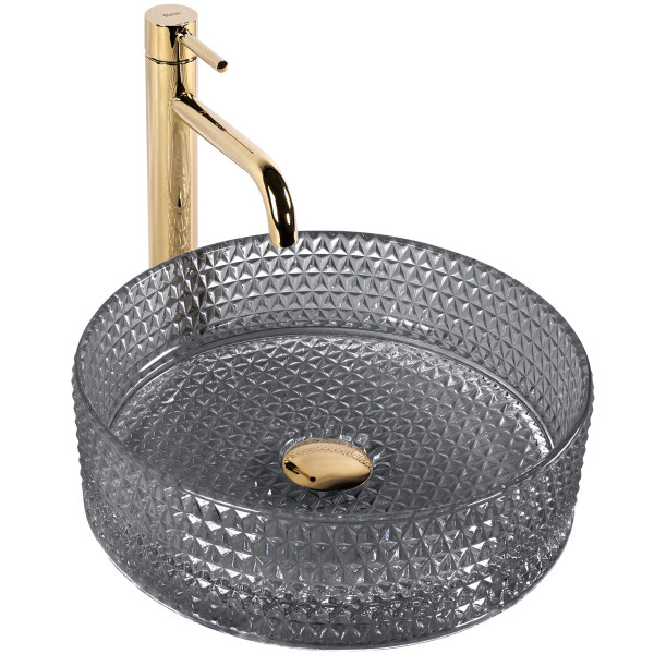 Umywalka nablatowa Rea Cristal Black 234413