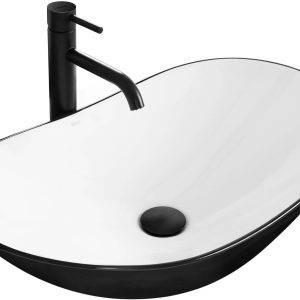 Umywalka nablatowa Rea Royal Black/White 89671