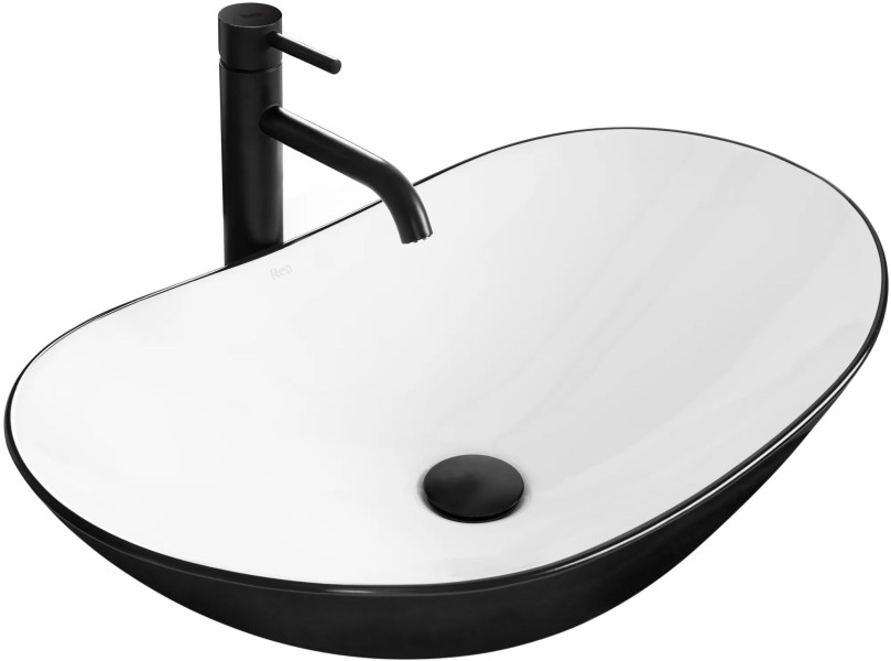 Umywalka nablatowa Rea Royal Black/White 89671